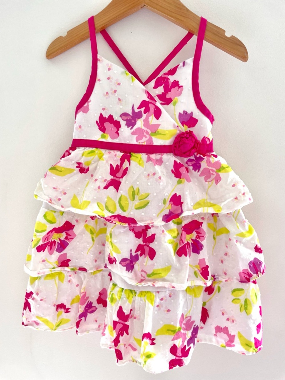 2/$20💥NEW Tiered Ruffle Cross-Back Special Occasion Summer Dress, Swiss Dot